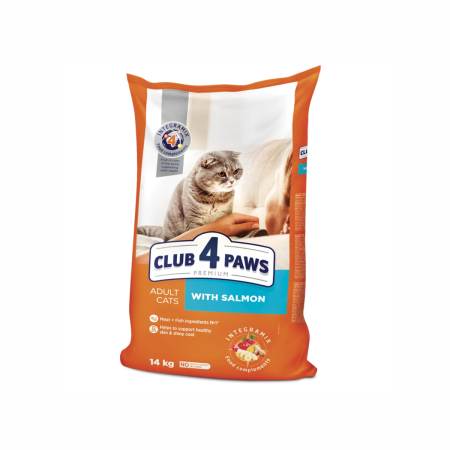 Hrana uscata - CLUB4PAWS, Hrana uscata pentru pisici adulte, somon