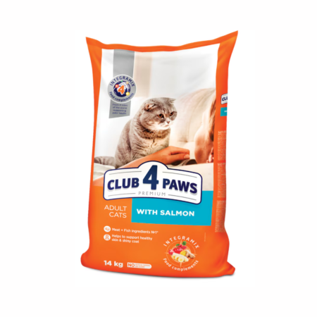 CLUB4PAWS, Hrana uscata pentru pisici adulte, somon