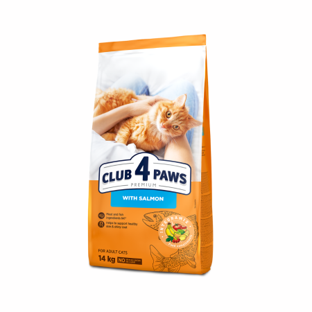 Hrana uscata - CLUB4PAWS, Hrana uscata pentru pisici adulte, somon