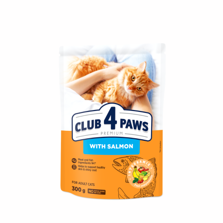 Club 4 Paws Premium, Hrana uscata, pisici adulte, cu Somon, 300g