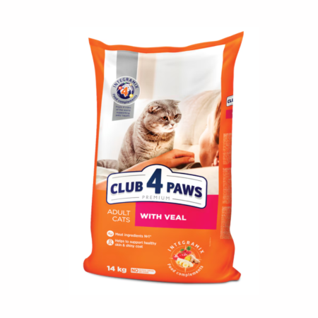 Hrana uscata - Club 4 Paws Premium, Hrana uscata pisici adulte, cu Vita, 14kg