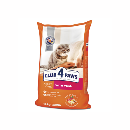 Hrana uscata - Club 4 Paws Premium, Hrana uscata pisici adulte, cu Vita, 14kg