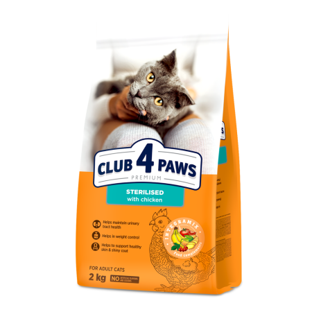 Produse pentru pisici - Club 4 Paws Premium, Hrana uscata pisici sterilizate, 2kg