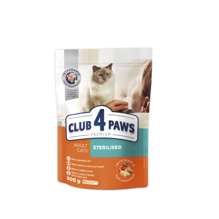Club 4 Paws Premium, Hrana uscata pisici sterilizate, 300g