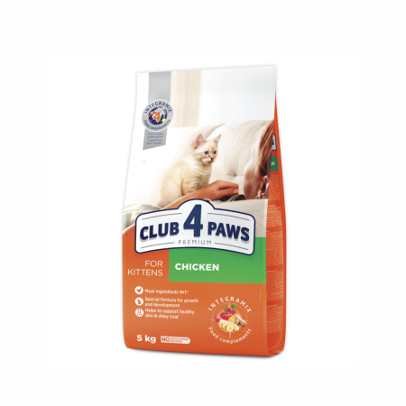 Produse pentru pisici - Club 4 Paws Premium, Hrana uscata pisoi, cu pui, 5kg