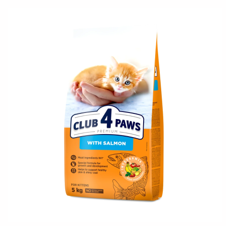 Hrana uscata - Club 4 Paws Premium, Hrana uscata pisoi, cu somon, 5kg