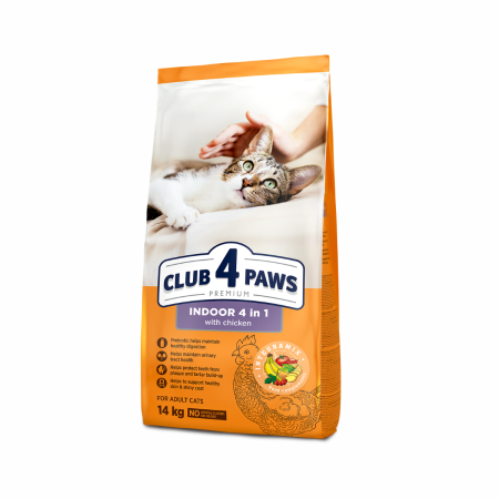Hrana uscata - Club 4 Paws Premium, Indoor, Hrana uscata pisici adulte, 14kg