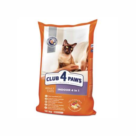 Club 4 Paws Premium, Indoor, Hrana uscata pisici adulte, 14kg