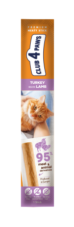 Produse pentru pisici - Club 4 Paws Premium Recompense pentru pisici stick cu curcan si miel, 5g