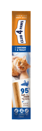 Produse pentru pisici - Club 4 Paws Premium Recompense pentru pisici stick cu pui si pastrav, 5g
