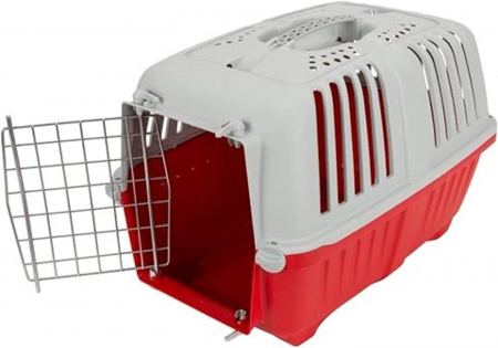 Custi de transport - PRATIKO 2 METAL, Cusca transport animale, rosie, 55 x 36 x 36 cm