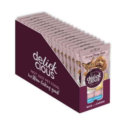 DELICKCIOUS, Recompense cremoase caini si pisici - lapte cascaval, 60g [8]