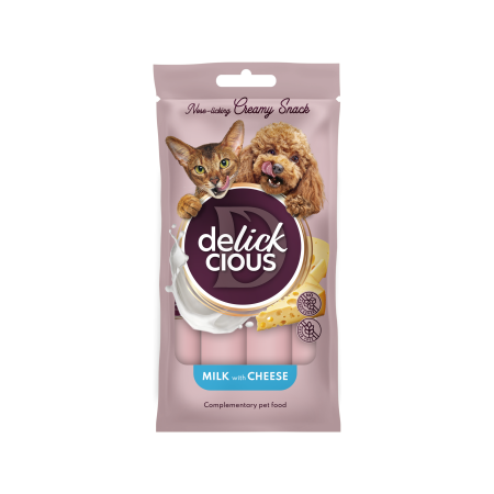 Recompense - DELICKCIOUS, Recompense cremoase caini si pisici - lapte cascaval, 60g