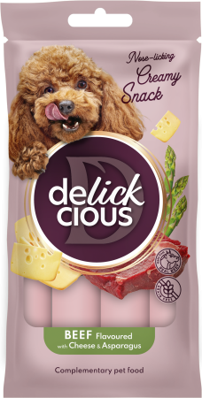 Recompense - DELICKCIOUS, Recompense cremoase caini - Vita, cascaval si asparagus, 60g