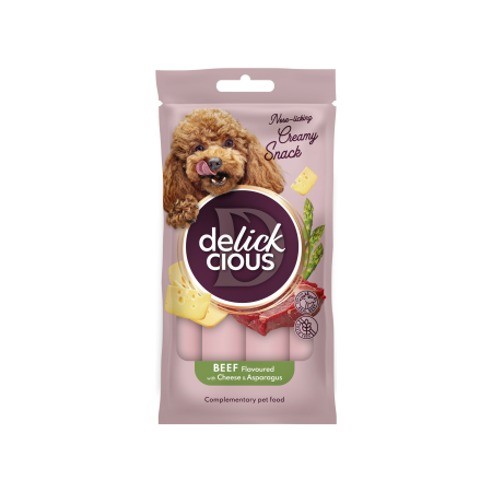 Recompense - DELICKCIOUS, Recompense cremoase caini - Vita, cascaval si asparagus, 60g
