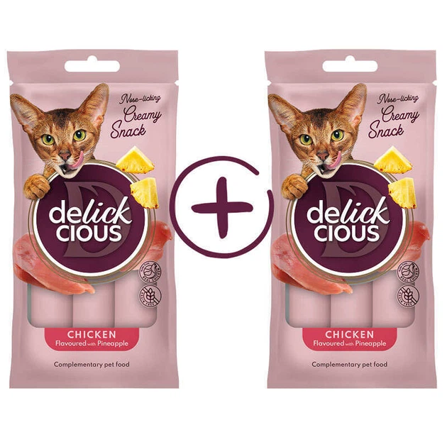 Recompense - DELICKCIOUS, Recompense cremoase cu pui si ananas, 2x60g