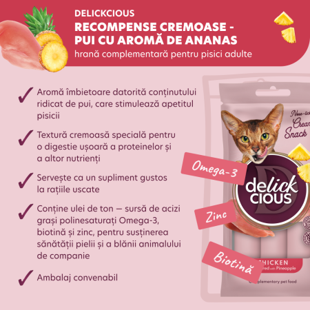 DELICKCIOUS, Recompense cremoase cu pui si ananas, 2x60g [3]