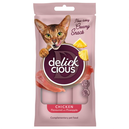 Recompense - DELICKCIOUS, Recompense cremoase cu pui si ananas, 60g