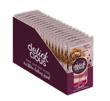 DELICKCIOUS, Recompense cremoase pisici - Rata si merisoare, 60g [6]