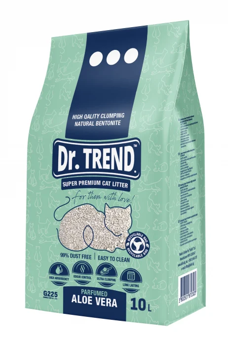 Produse pentru pisici - Dr.Trend Asternut igienic bentonita pentru pisici - Aloe vera, 10L