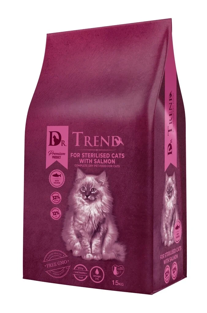 Hrana uscata - Dr.Trend Premium, Hrana uscata, pisici sterilizate - cu somon, 15 kg