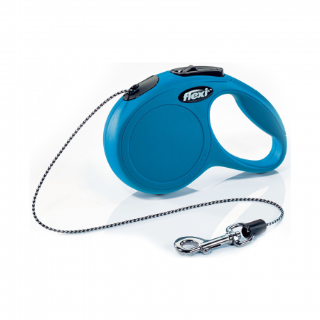 Produse pentru pisici - Lesa retractabila pentru pisici, 3m, XS, albastra, Flexi New Classic
