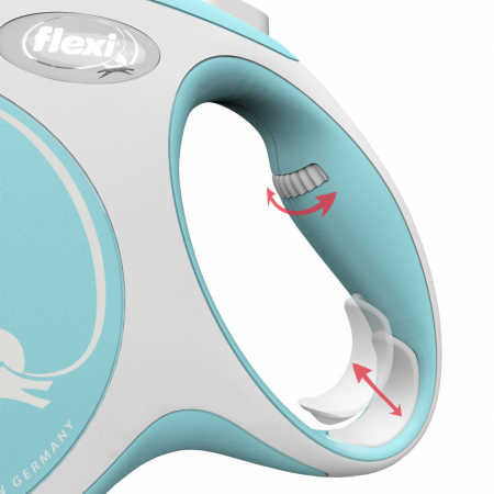 Flexi New Comfort, M cord, lesa retractabila, albastru deschis [3]