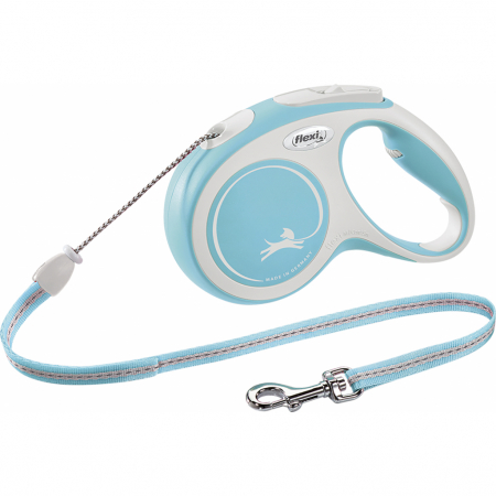 Produse pentru caini - Flexi New Comfort, M cord, lesa retractabila, albastru deschis