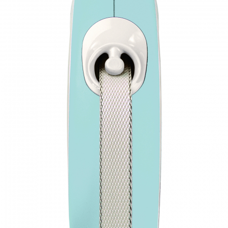 Lesa retractabila cu banda de 5m, albastru deschis, M, Flexi New Comfort [3]