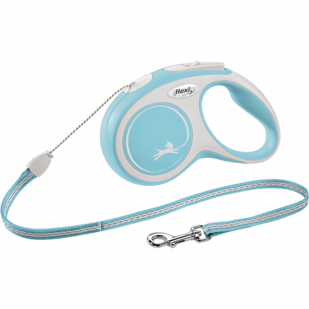 Produse pentru caini - Flexi New Comfort, S cord, lesa retractabila, albastru deschis