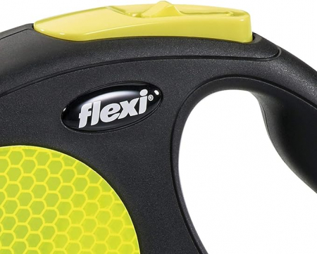 Lesa retractabila cu banda de 3m, galben reflectorizant, XS, Flexi New Neon [3]