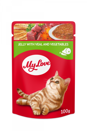 Produse pentru pisici - My love Hrana umeda pisici - vita si legume in jeleu 24*0,1kg