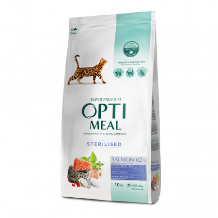 Optimeal Hrana uscata pisici sterilizate  - cu somon, 10 kg [0]