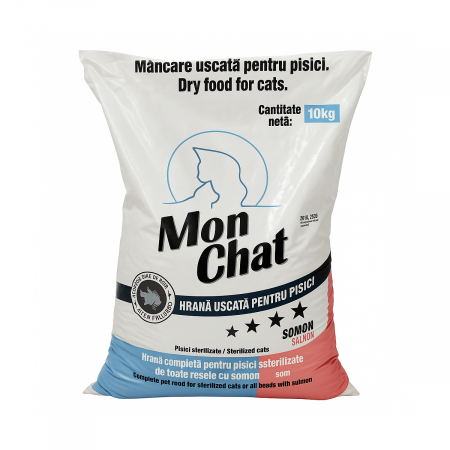 Hrana uscata - Mon Chat, Hrana uscata pentru pisici sterilizate, somon, 10kg