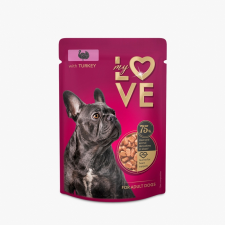 Hrana umeda - My Love, Hrana umeda pentru caini, curcan, 24x100g