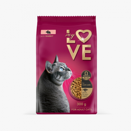 Produse pentru pisici - My Love, Hrana uscata pentru pisici, iepure, 300g