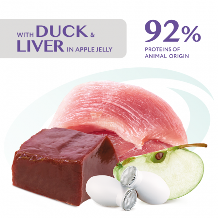Optimeal Hrana umeda pisici adulte - Rata si ficat in jeleu de mere, set 12*0,085kg [3]