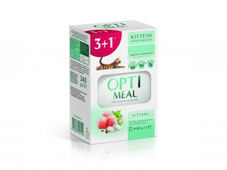 Optimeal Hrana umeda pisoi (kitten), set 3+1, 4*0,085kg