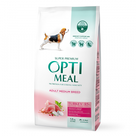 Optimeal Hrana uscata caini de talie medie - Curcan 1,5kg [1]
