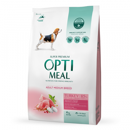 Produse pentru caini - Optimeal Hrana uscata caini de talie medie - Curcan 4kg