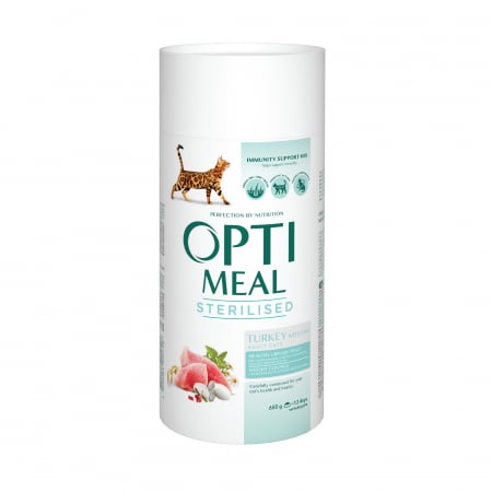 Optimeal Hrana uscata pentru pisici sterilizate - Curcan si ovaz, 650g [0]