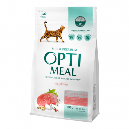 Optimeal Hrana uscata pentru pisici sterilizate - Vita si Sorg, 0,7kg