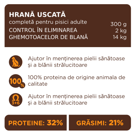 Pachet 15x300g, Club 4 Paws Premium, Hairball Control – Hrana uscata pentru pisici adulte 4.5kg [2]