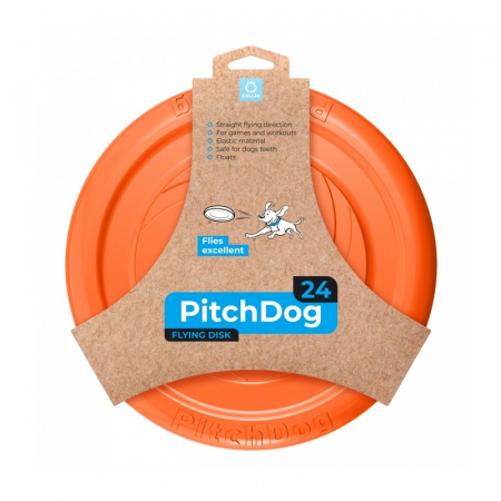 Produse pentru caini - PitchDog 24, disc zburator pentru caini, portocaliu