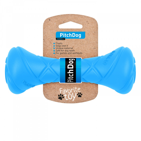 Produse pentru caini - PitchDog, Gantera din spuma pentru caini, 19x7cm, albastra