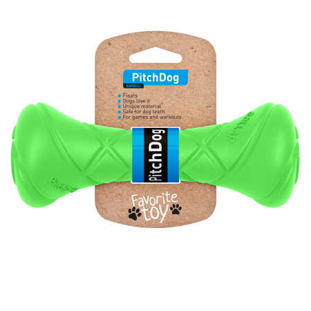 Produse pentru caini - PitchDog, Gantera din spuma pentru caini, 19x7cm, verde