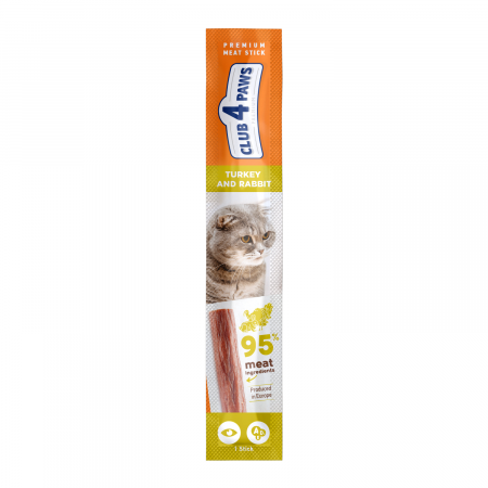 Produse pentru pisici - Club 4 Paws Premium Recompense pentru pisici, stick cu iepure si curcan, 5g