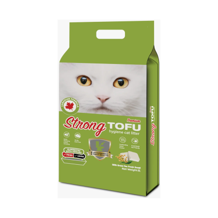 Asternut igienic - Strong Tofu Asternut igienic pisici - Ceai verde, 6L/2.5kg