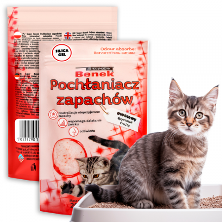 Absorbant miros neplacut pentru litiera pisicii, aroma fructe, Super Benek [3]