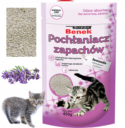 Absorbant miros neplacut pentru litiera pisicii, lavanda, Super Benek [1]